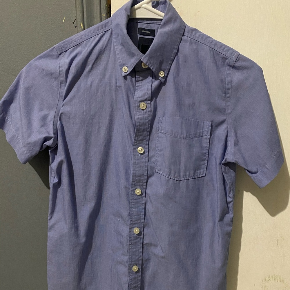Blue Shirt Size M(8) NON-IRON GAPKIDS